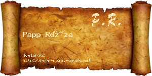 Papp Róza névjegykártya
