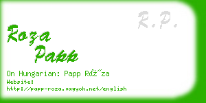 roza papp business card